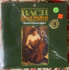 BACH - CELLO SUITES 3 LP BOX SET NEW SEALED HONEGGER CUT-OUT TORN SHRINK-WRAP - Imagen 1 de 3