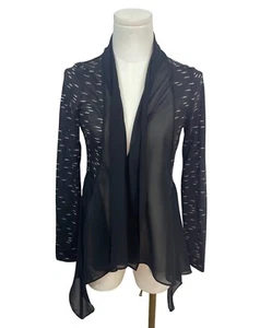 Patrizia Luca Milano Womens Sheer Black Open Front Cardigan Jacket Size XS- New - Picture 1 of 9