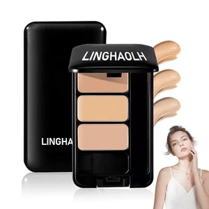 3 Colors Corrector PaletteFull Coverage Cream Concealer Liquid Foundation wit... - Picture 1 of 7