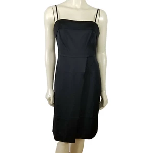 J. Crew 365 Spaghetti Strap Fold Over Cocktail Black Wrap Dress sz 6 - Picture 1 of 8