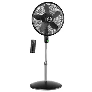 Lasko WhisperForce 18" EcoQuiet DC Motor Pedestal Fan Remote, 52" H, Black - Picture 1 of 15