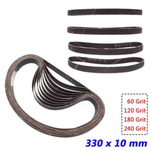 330x10 mm Abrasive Sanding Belts Closed Loop Grit 60/120/180/240 for Belt Sander - Picture 1 of 7