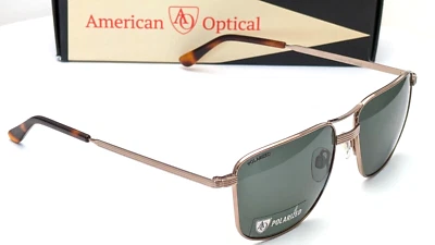 Gafas de sol American Optical Airman Pilot verde bronce claro para hombre 56 mm Foto 1 de 4