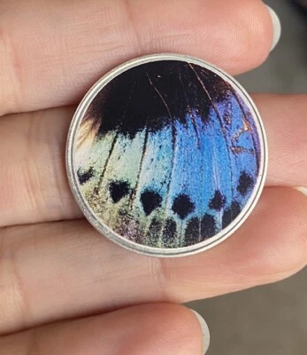 Colgante Mi Moneda Talla M Plumas Azules Foto 1 de 4