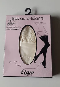 ETAM LINGERIE PRETTY BRIDE BAS AUTO-FIXANTS STAY UP 20 DENIERS TAILLE S ECRU - Picture 1 of 7