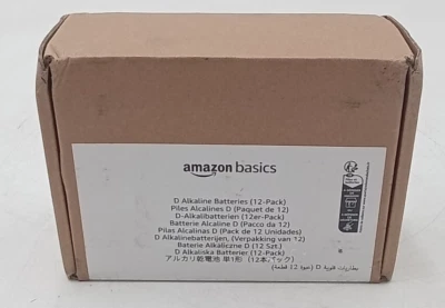 Amazon Basics 12pk D Cell Alkaline All-Purpose Batteries 1.5 Volt New Sealed - Image 1 of 4