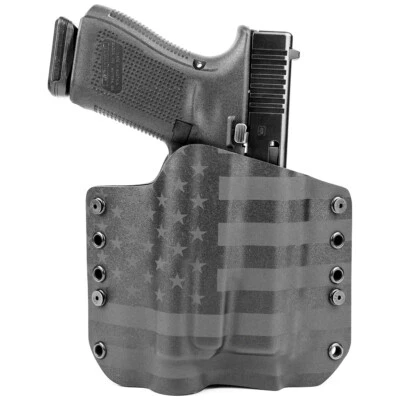 OUTLAW HOLSTERS OWB Kydex Holster for 50+ Hanguns with OLIGHT PL-3 & PL-3R - USA STEALTH BLACK