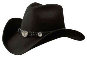 Jack Daniels Men's 100% Crushable Wool Cowboy Hat - Black JD03-E