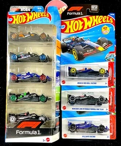 Hot Wheels Fórmula 1 Lote 5 Pack, Williams Racing, Oracle Red Bull Racing 8 Coches - Imagen 1 de 16