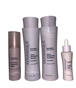 KERANIQUE REJUVENATE 4 pcs LOT Shampoo Conditioner Treatment Spray Scalp Serum - Picture 1 of 6