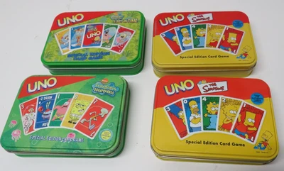 VTG SIMPSONS + SPONGEBOB 2002  2006 UNO Special Edition Collectors Tin Complete - Image 1 of 4