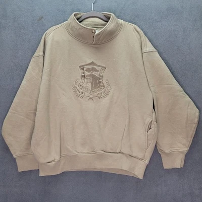 Suéter Pullover Pebble Beach Para Hombres XL Bronceado Cuello Simulado Cresta Logo Golf Informal Defectos Foto 1 de 4