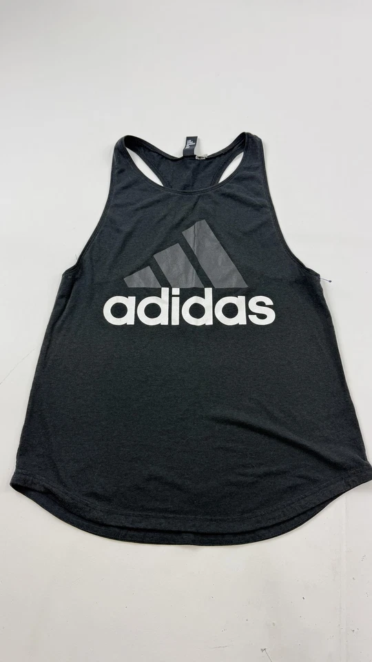 Camiseta sin mangas Adidas para mujer mediana negra con logotipo de espalda deportiva gimnasio correr Foto 1 de 4