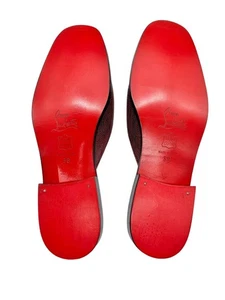 Christian Louboutin Mules Size 38 Leather Slipper Bordeaux Red Sole New Home - Picture 1 of 9