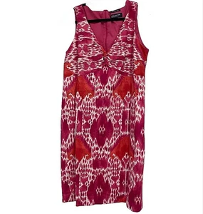 Jones New York Signature ärmelloses Kleid Damen Größe 14 W rosa rot V-Ausschnitt - Bild 1 von 5