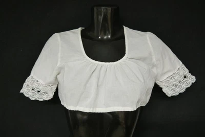 Gr.42 Dirndlbluse weiß Bluse für Dirndl Baumwollmischung mit Spitze B11254 - Bild 1 von 4