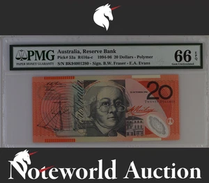 Australia Reserve Bank 20 Dollars 1994 P 53a Polymer UNC PMG 66 EPQ - Picture 1 of 4
