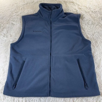 Chaleco polar azul Columbia para hombre grande cremallera completa utilitario aire libre ropa deportiva informal Foto 1 de 4