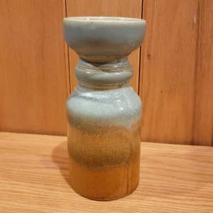 Blau Braun Ombre Keramik Stumpenkerzenhalter Rustikal Deko Landhaus - Bild 1 von 9