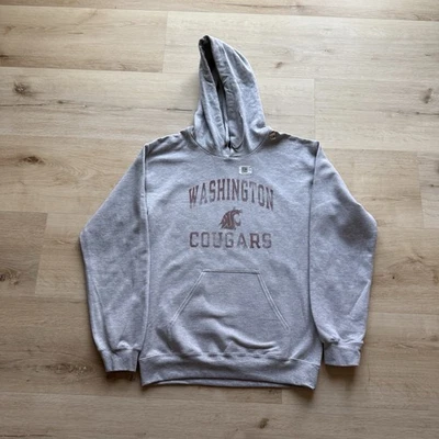 NCAA Washington Cougars Hoodie Sweatshirt Men’s Size Small Gray Gildan - Image 1 of 4