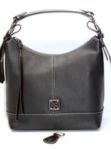 Dooney & Bourke Hobo-Handtasche aus genarbtem Leder & Schlüsselanhänger gracie schwarz UVP 286 $ (#3) - Bild 1 von 19