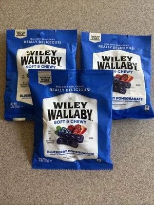 3 Limited Edition Wiley Wallaby Soft & Chewy Blueberry Pomegranate Licorice - Image 1 of 4