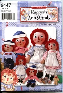 Classic Raggedy Ann & Andy Dolls - 3 Sizes - Simplicity Sewing Pattern - NEW - Picture 1 of 2