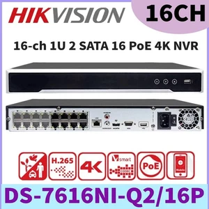 Hikvision DS-7616NI-Q2/16P 16CH 16PoE 1U 4K 8MP H.265 NVR Netzwerkvideorekorder - Picture 1 of 4