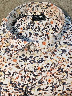 Neu mit Etikett Selected Homme ausgefallenes kurzärmliges Button-Down-Strickhemd für Herren Größe XL - Bild 1 von 4