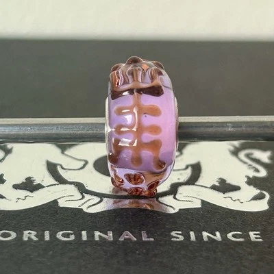 Authentic Rare Limited trollbeads ooak unique glass bead Purple Longevity - Image 1 of 4