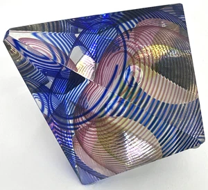 Michael David & Kit Karbler Faceted Paperweight Art Glass Optic Geometric - Picture 1 of 11