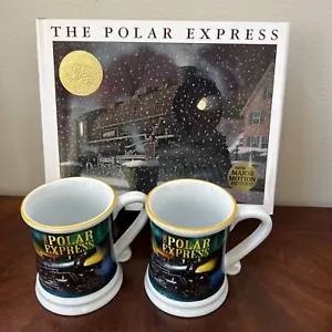 The Polar Express Hardcover Book Plus 2 Ceramic Mugs Set NEW - Imagen 1 de 10