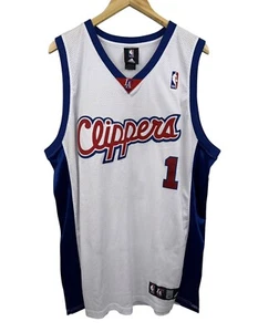 Vintage Adidas Los Angeles Clippers Baron Davis Home Authentic Jersey Sz 48 RARE - Picture 1 of 9
