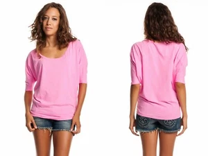 Velvet Graham Tolani Neon Pink Tee Top Sheer Jersey Sleeve New P Petite XXS 0 2 - Picture 1 of 6