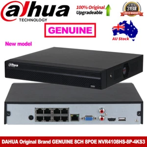 AU STOCK Dahua Original Brand NVR4108HS-8P-4KS3 8CH 8PoE 1SATA 4K AI NVR 12MP - Picture 1 of 9