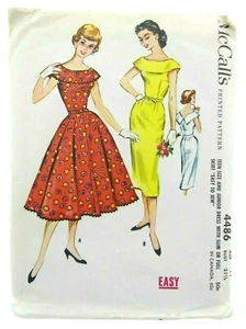 Vestido Falda Lápiz Columpio 31.5 Busto Juniors Vintage Años 50 McCall's Patrón Costura - Imagen 1 de 2