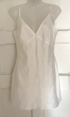 Veronika Maine Women's White V-Neck Plain Mini Slip Dress Size 10 AS-IS Flaws - image 1 of 4