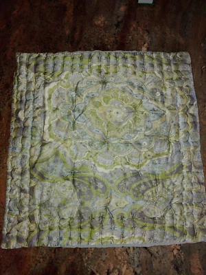 1 Pottery Barn Adrianna Paisley Medallion Cotton Sateen Quilted Euro Sham 26x27" - Image 1 of 4