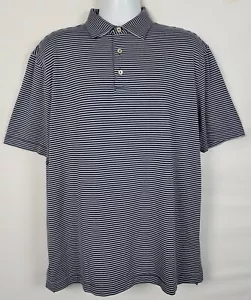 Peter Millar Summer Comfort Polo Shirt Mens L Short Sleeve Striped Stretch - Picture 1 of 12
