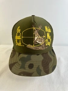 vintage trucker hat, snapback foam camouflage rope, hunting bike raised logo - Picture 1 of 9