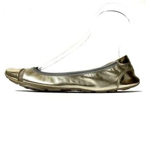 Auth PRADA SPORT - Gold Leather Women's Shoes