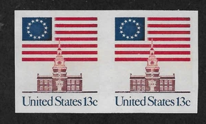 US # 1625a (1975) 13c - MNH - Superb centering - EFO: {Imperforate pair} - Picture 1 of 3