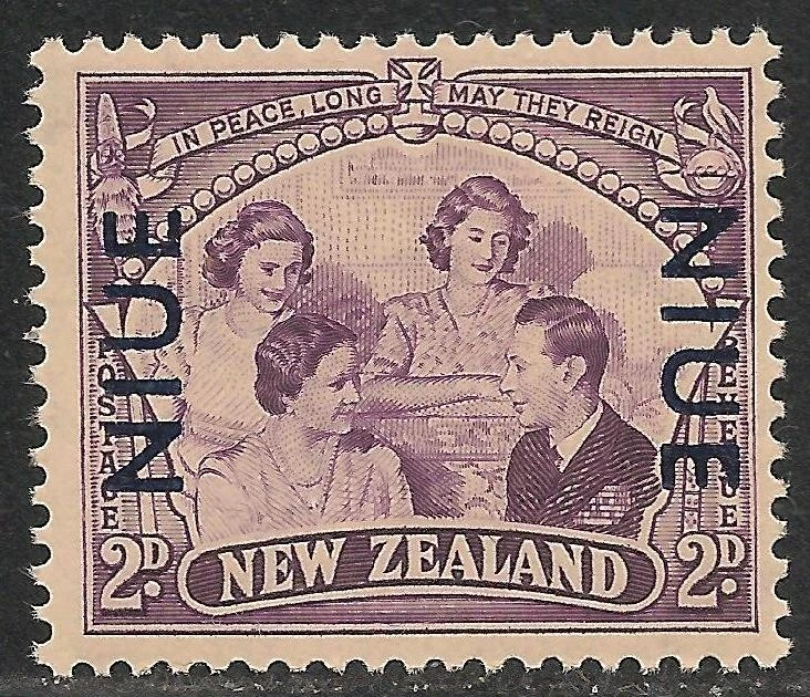 Niue #91 (A99) VF MNH - 1946 2p The Royal Family - Overprinted NIUE - Image 1 of 1