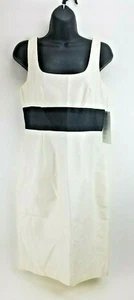  Mary Bays Victoria Royal Black & White Women 100% Silk Size 4 Above Knee Sheath - Picture 1 of 4