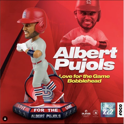 Albert Pujols St Louis Cardinals Heart Sign Bobblehead - Ltd Ed 222 NIB IN HAND Cover