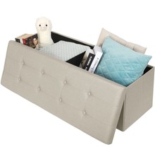 WOLTU Pouf Contenitore Pieghevole Cassapanca Scarpiera Poggiapiedi 110 cm
