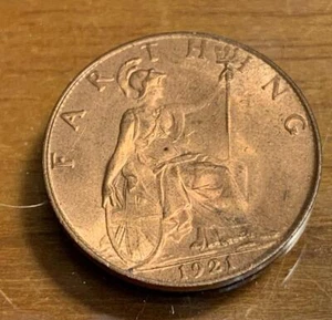 Great Britain 1921 Farthing Uncirculated Condition SKU# 34417 - Picture 1 of 2