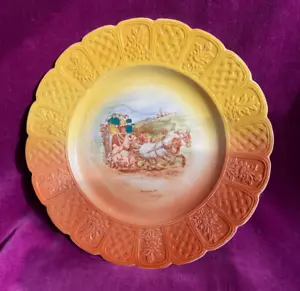 ANTIQUE GEORGE JONES & SONS CRESCENT CHINA PLATE. Titled Springing Em. - Picture 1 of 4