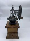 Countertop Coffee Mill Grinder w/Drawer - Cast Iron and Wood Antique Vintage