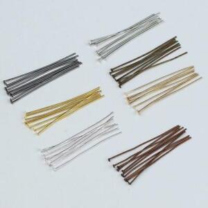 50x HEAD PINS Gold Silver Plated Earring Wire Jewellery Supply Craft 16-60mm DIY